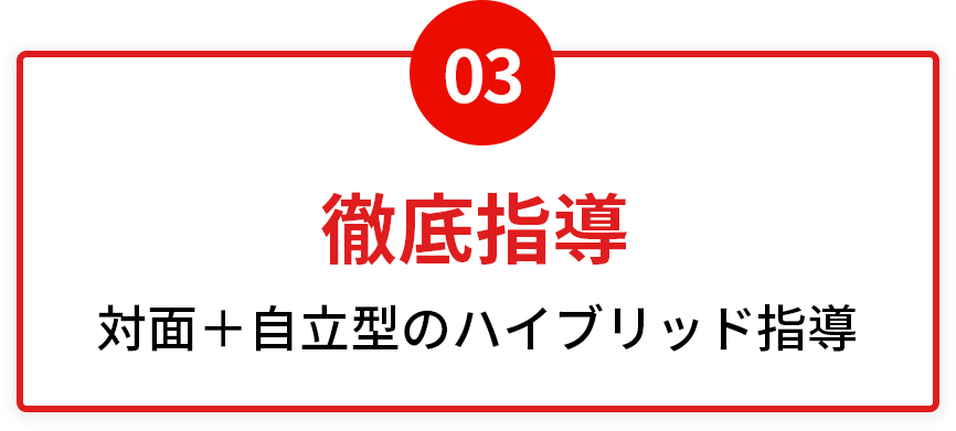 徹底指導:対面+自立型のハイブリッド指導