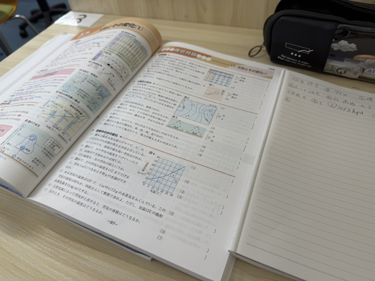 個別カリキュラムに基づいて熱心に学習を進める様子